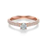 Pierścionek z różowego złota z diamentami